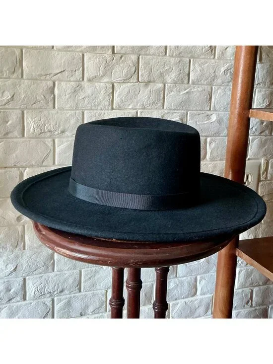 Vintage Phillip Somerville Black Wool Felt Hat - Picture 5 of 9
